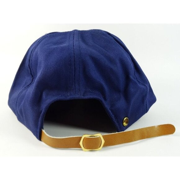 Moosehead Dry Ice Beer Hat Leather Strap Snap Back Cap Dark Navy Blue - Picture 3 of 6